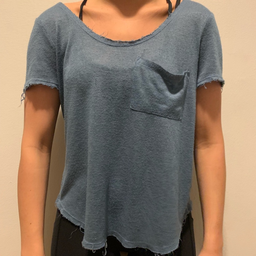 CUTE BLUE POCKET TEE